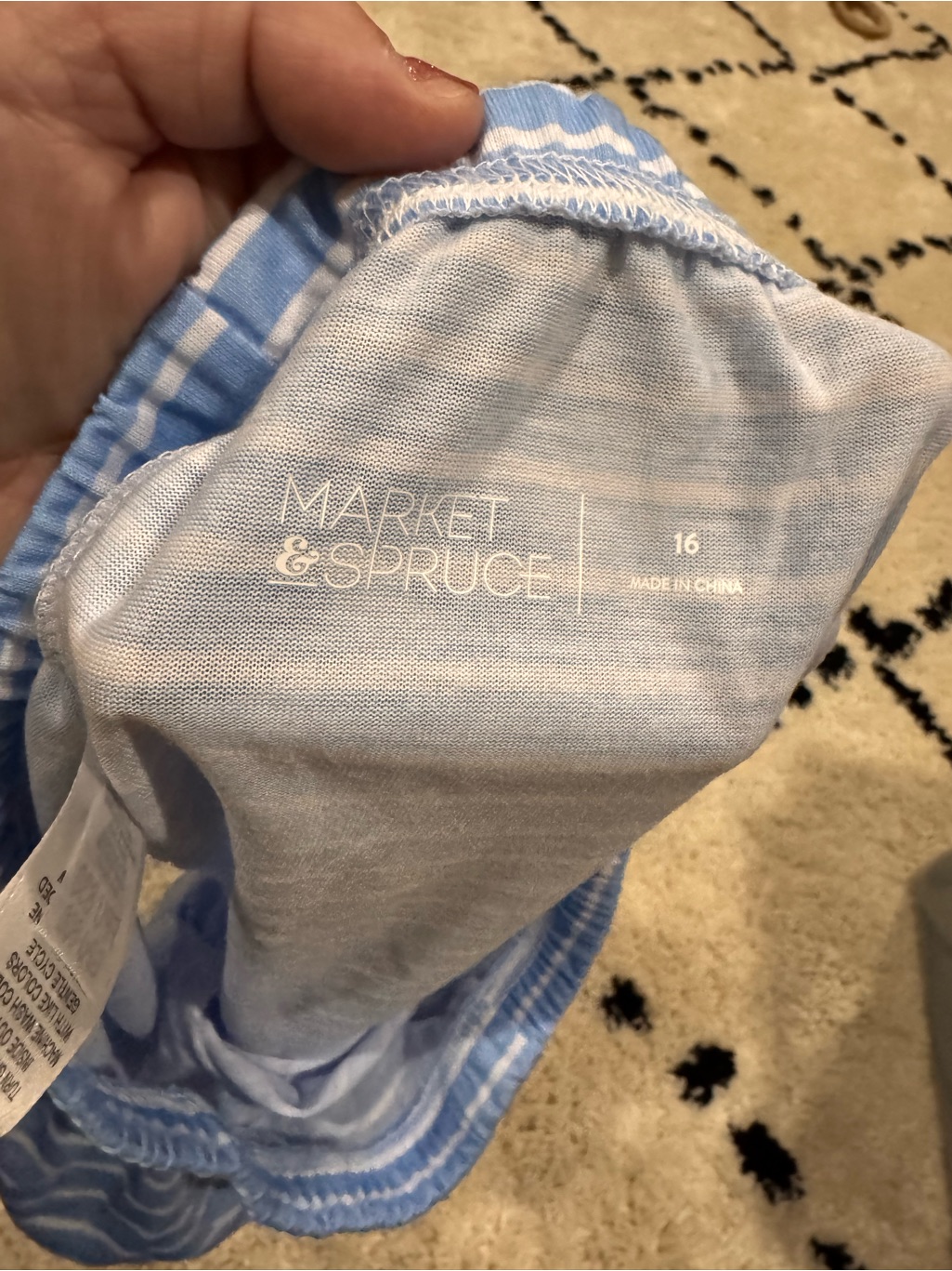 Market & Spruce Children's Light Blue Striped Pajama Set - Short Sleeve & Shorts — image 2 of 2